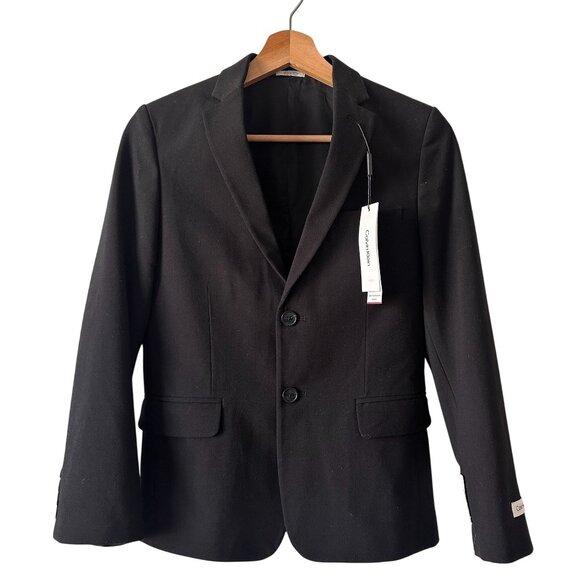 Calvin Klein Boys Infinite Stretch Blazer Formal Jacket Black size 12 NWT